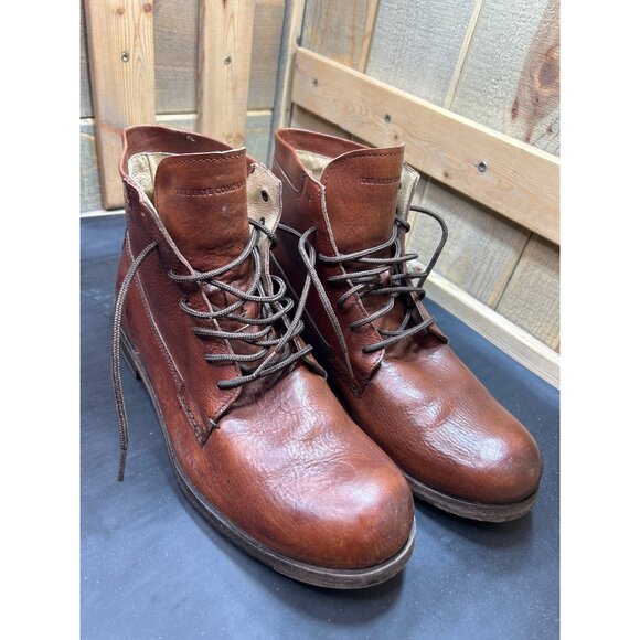 The Frye Company Brown Leather Lace-Up Mens Boots Size 11.5D - Picture 2 of 12